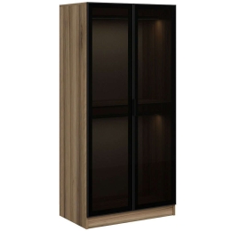 Ντουλάπα Δίφυλλη Kale Glass 506MNR2176 90x52x210cm Dark Grey Δίφυλλη