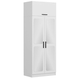 Ντουλάπα Δίφυλλη Με Πατάρι Kale 506MNR2222 90x52x255cm White Δίφυλλη