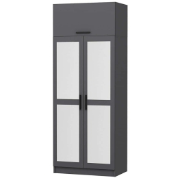 Ντουλάπα Δίφυλλη Με Πατάρι Kale 506MNR2224 90x52x255cm Anthracite Δίφυλλη