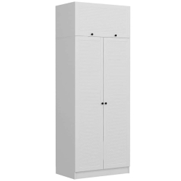 Ντουλάπα Δίφυλλη Με Πατάρι Kale 506MNR2242 90x52x255cm White Δίφυλλη