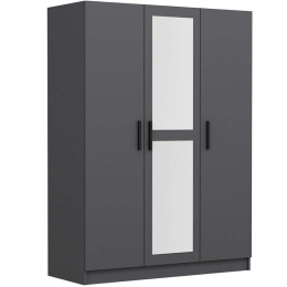 Ντουλάπα Τρίφυλλη Kale 506MNR2260 135x52x210cm Anthracite Τρίφυλλη