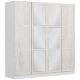 Ντουλάπα Τετράφυλλη Kale Country 506MNR2451 180x52x210cm White Τετράφυλλη