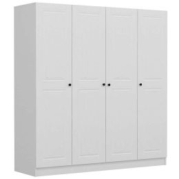 Ντουλάπα Τετράφυλλη Kale Mebran 506MNR2455 180x52x210cm White Τετράφυλλη