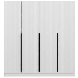 Ντουλάπα Τετράφυλλη Kale Plus 506MNR2492 180x52x210cm White-Black Τετράφυλλη