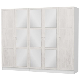 Ντουλάπα Πεντάφυλλη Kale Country 506MNR2572 225x52x210cm White Πεντάφυλλη
