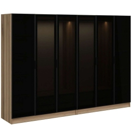 Ντουλάπα Εξάφυλλη Kale 506MNR2757 270x52x210cm Oak-Black Εξάφυλλη