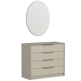 Τουαλέτα Με Καθρέπτη Kale Luxe (Σετ 2Τμχ) 506MNR1517 100x45x85cm Stone-Gold