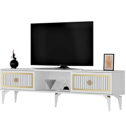 Έπιπλο Τηλεόρασης Nil 475OLV2639 150x29,6x44,6cm White-Gold