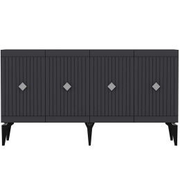 Μπουφές Midas 475OLV1751 150x40x79cm Anthracite-Silver Μοριοσανίδα, Μελαμίνη