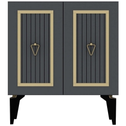 Μπουφές Capri 475OLV1758 75x40x79cm Anthracite-Gold Μοριοσανίδα, Μελαμίνη