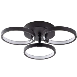 Φωτιστικό Οροφής - Πλαφονιέρα Halk 119FRS1537 37x32x9cm Led 18W 3000K Black Opviq