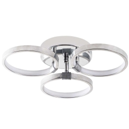Φωτιστικό Οροφής - Πλαφονιέρα Halk 119FRS1539 37x32x9cm Led 18W 3000K Chrome Opviq