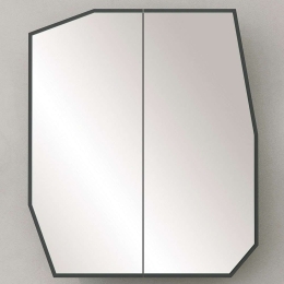 Καθρέπτης Μπάνιου Με Ντουλάπι Quartz 552NOS1219 60x12x70cm Black Mdf,Γυαλί