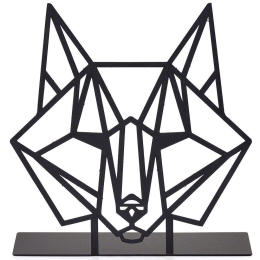 Διακοσμητικό Επιτραπέζιο Wolf 901LMN1101 20x20cm Black Aberto Design Μέταλλο