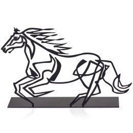 Διακοσμητικό Επιτραπέζιο Horse 901LMN1104 24x14cm Black Aberto Design Μέταλλο