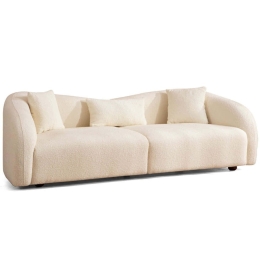 Καναπές Τριθέσιος Venedik 569HLN1136 236x91x76cm Cream