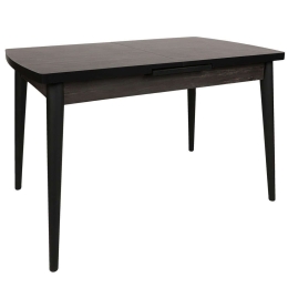 Τραπέζι Επεκτεινόμενο Inci 974NMB1507 129/157x80x79cm Black Πλαστικό,Μοριοσανίδα