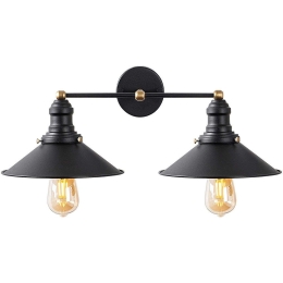 Φωτιστικό Τοίχου - Απλίκα Conical 942FLG2166 55x27x20cm 2xE27 40W Black Opviq
