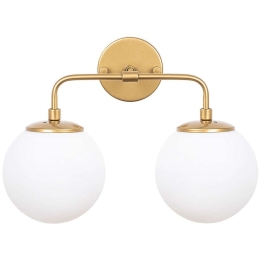 Φωτιστικό Τοίχου - Απλίκα Horn 942FLG2174 37x21x27cm 2xE14 40W White-Gold Opviq