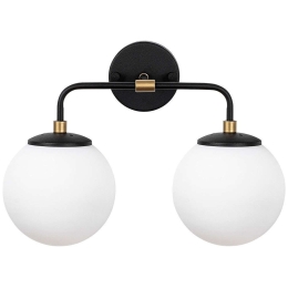 Φωτιστικό Τοίχου - Απλίκα Horn 942FLG2176 37x21x27cm 2xE14 40W Black-White Opviq