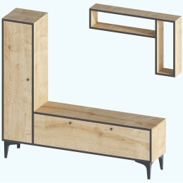 Σύνθεση Τηλεόρασης Pera 393MRD1252 118x32x49cm Oak-Black