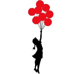 Διακοσμητικό Τοίχου Banksy 891TNL2301 34x100cm Black-Red Wallity Μέταλλο