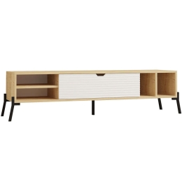 Έπιπλο Τηλεόρασης Ponza 835PUQ3080 160x40x36cm Oak-White