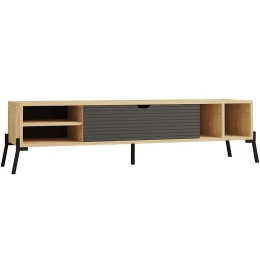 Έπιπλο Τηλεόρασης Ponza 835PUQ3081 160x40x36cm Oak-Anthracite