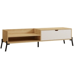 Έπιπλο Τηλεόρασης Trezza 835PUQ3084 160x40x36cm Oak-White