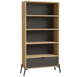 Βιβλιοθήκη Numana 835PUQ5304 83,6x30x160cm Oak-Anthracite