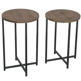 Τραπεζάκια Βοηθητικά Neta (Σετ 2Τμχ) 552NOS1443 35x35x55/35x35x50cm Walnut