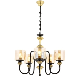 Φωτιστικό Οροφής 301AUR1127 Φ62x100cm 5xE27 40W Black-Gold Opviq