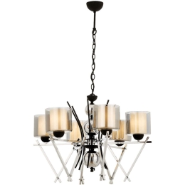Φωτιστικό Οροφής 301AUR1230 Φ66x95cm 6xE27 40W Chrome Opviq