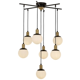 Φωτιστικό Οροφής 301AUR1238 Φ70x110cm 7xE27 40W Black-White Opviq