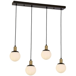 Φωτιστικό Οροφής - Ράγα 301AUR1240 80x15x110cm 4xE27 40W Black-Gold Opviq
