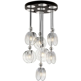 Φωτιστικό Οροφής 301AUR1272 Φ40x95cm 7xE27 40W Chrome Opviq