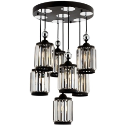 Φωτιστικό Οροφής 301AUR1276 Φ45x80cm 7xE27 40W Black-Silver Opviq
