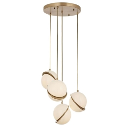Φωτιστικό Οροφής 301AUR1292 Φ40x110cm 4xE27 80W White-Gold Opviq