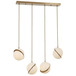Φωτιστικό Οροφής - Ράγα 301AUR1293 80x12x110cm 4xE27 80W White-Gold Opviq