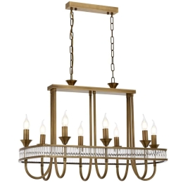 Φωτιστικό Οροφής 301AUR1330 80x40x100cm 8xE14 40W Gold Opviq