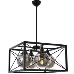 Φωτιστικό Οροφής 683AVN1413 45x45x80cm 4xE27 40W Black Opviq