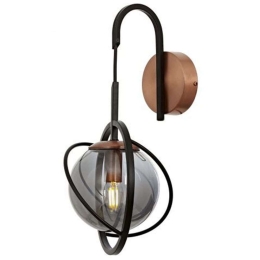 Φωτιστικό Τοίχου - Απλίκα 683AVN2244 22x24x42cm 1xE14 40W Black-Copper Opviq