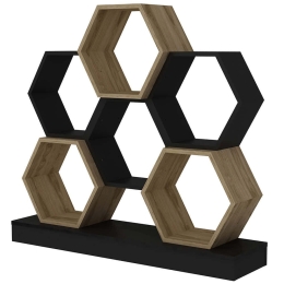 Βιβλιοθήκη Cicek 322RTC1101 120x29,5x109cm Black-Oak