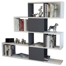 Βιβλιοθήκη Karlin 322RTC1103 120x19,5x109cm White-Anthracite