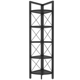 Ραφιέρα Δαπέδου Γωνιακή Remo 322RTC1107 30,5x33x160cm Marble Effect Black