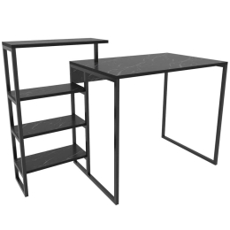 Γραφείο Rino 322RTC1306 133x60x76,8cm Marble Effect Black