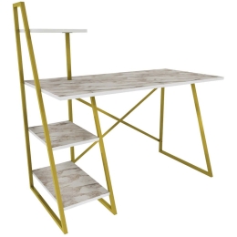 Γραφείο Admira 322RTC1310 120x60x120cm Marble Effect White-Gold