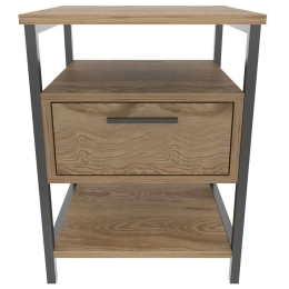 Κομοδίνο Alba 322RTC1604 45x45x61,8cm Oak-Black