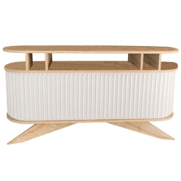 Μπουφές Stor 322RTC1515 150x43x75cm Oak-White Μοριοσανίδα, Μελαμίνη