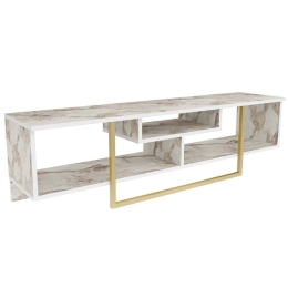 Έπιπλο Τηλεόρασης Asal 150 322RTC2111 150x35,2x40cm Marble Effect White-Gold